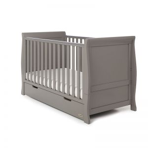 OBABY Stamford Classic Cot Bed & Drawer Taupe Grey
